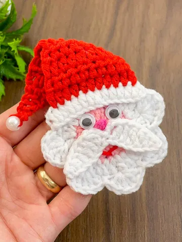 Santa Claus Applique Pattern, Christmas Crochet Tutorial for Ornament Decoration, Easy Holidays Gift Idea,  Beginner Crochet $5.40