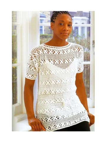Crochet tunic pattern, lace tunic crochet, lace sweater crochet, cover up crochet, instant download pdf $6.68