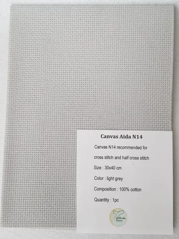 14 count AIDA canvas for cross stitsh, light grey fabric for embroidery, fabric needlework $19.00