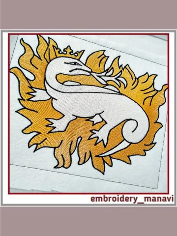 Machine embroidery design salamander on fire $2.00