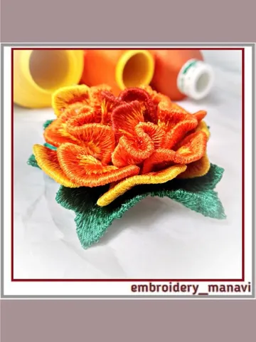 In the hoop embroidery design Bright and elegant marigolds $6.00