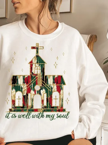 Church PNG It Is Well With My Soul PNG Christian Shirt Sublimation Design Christian Christmas Religious PNG Scriptures Christmas Png $4.56