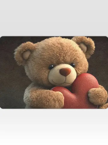 Cute Bear with Heart Doormat, Welcome Mat $48.00