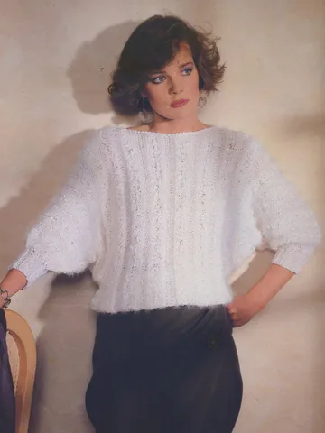 Vintage Knitting Pattern 251 Textured Bat Wing Pullover Women $2.50