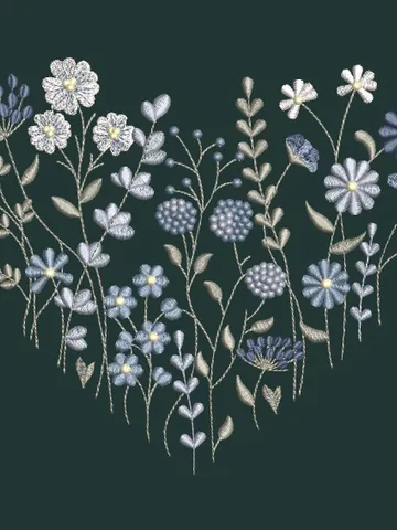 Machine Embroidery Design Field herbs in a heart floral embroidery pattern flower embroidery digital file $11.55