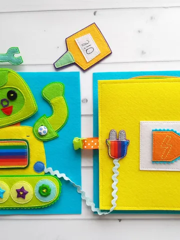 Robot Quiet book Pattern, Felt book template pdf, Soft montessori book pattern, Busy book sewing ideas for kids 2, 3, 4 year old $10.39
