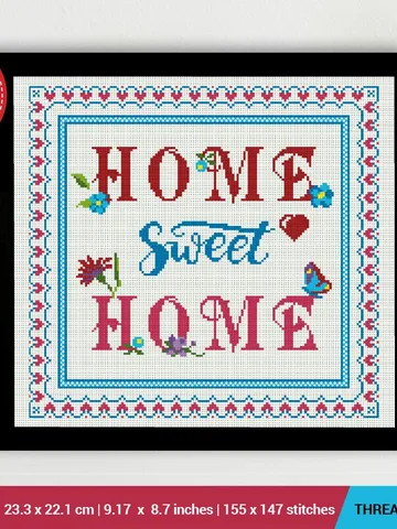 Home Sweet Home Cross stitch pattern | Embroidery Pattern | Instant Download | Embroidery Designs $4.76