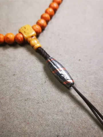Gandhanra Handmade Tibetan Mala Spacer Beads,Cold Iron Stripe Dzi Marker Beads for Prayer Beads Necklace Accessories $15.99