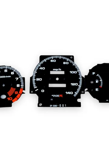 Gauge Faces Overlay kit Miles Type-R style for USDM Honda Civic Ek VTI / SI $100.00