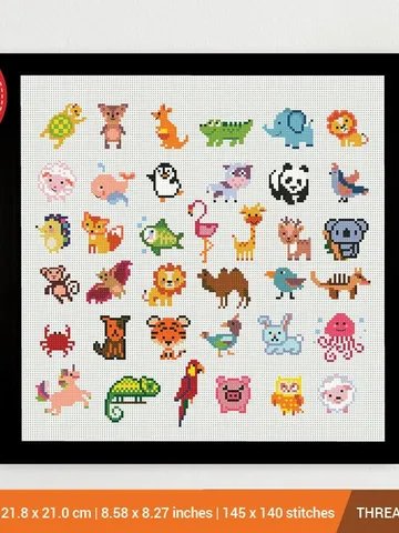 Mini Animals Set Cross stitch pattern | Embroidery Pattern | Instant Download | Embroidery Designs $7.11