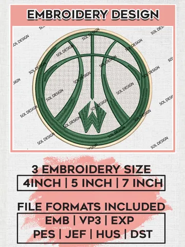 NBA Wisconsin Herd Basketball Team Ball Logo Embroidery Designs, NBA G League Team Embroidery Files, Basketball Machine Embroidery Designs, NBA Wisconsin Herd Team Logo, Sport Machine Embroidery Design, Digital Download
