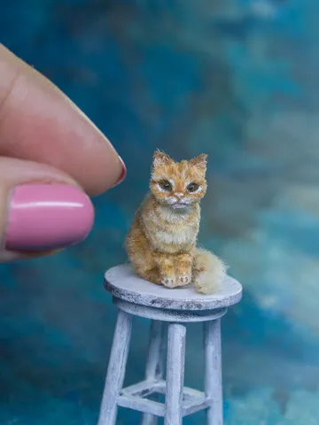MINIATURE cat for dollhouse decoration $38.00
