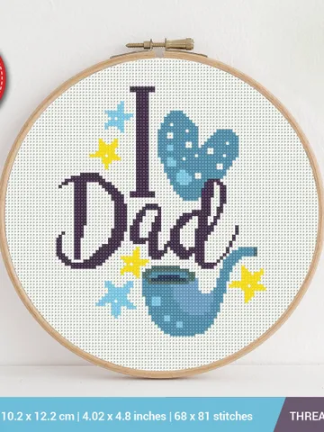 I love dad Cross stitch pattern | Embroidery Pattern | Instant Download | Embroidery Designs $5.49