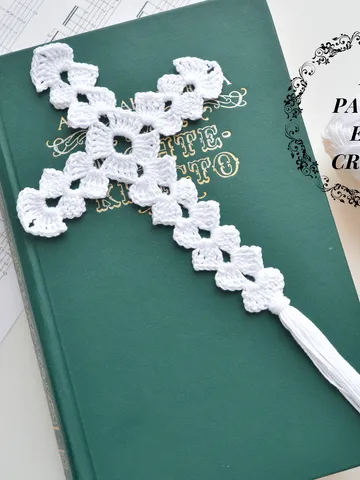 Crochet Bible bookmark pattern, Lace Cross bookmark crochet PDF, Handmade bookmark, Beautiful crochet bookmark Easy $2.55