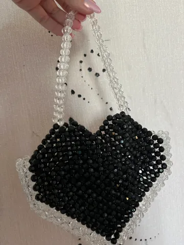 Handbag - heart made of beads $50.00