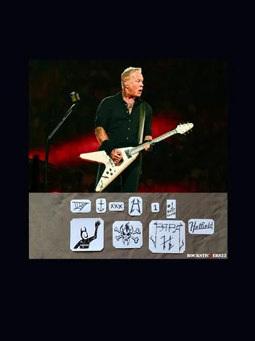James Hetfield guitar stickers Gibson Electra Flying V 2236 ver. 2024 vinyl decal