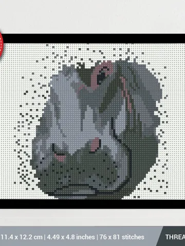 Hippo Cross stitch pattern | Embroidery Pattern | Instant Download | Embroidery Designs $5.94