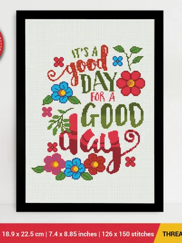 Good Day Quote Cross stitch pattern | Embroidery Pattern | Instant Download | Embroidery Designs $5.94