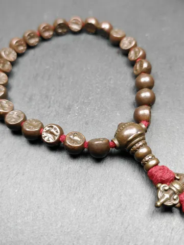 Gandhanra Antique Tibetan Handhold Wrist Mala,12mm Half Round Garuda Bird, Made of Thokcha,Lucky Rosary,Spiritual Gift $199.99