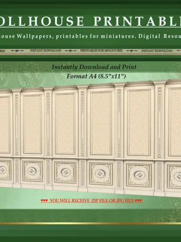 Wallpapers- Set 7-v2 | Printables for Dollhouses and Unique Miniature Projects | Digital Downloads | in Scale 1/12th $8.00