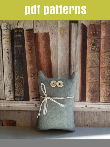 Grey cat sewing pattern PDF digital tutorial in english, stuffed animal sewing diy $3.99