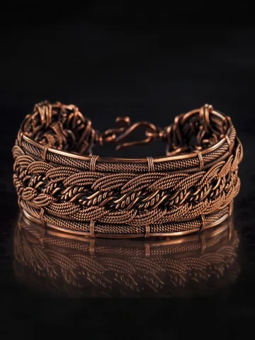 Wire wrapped copper bracelet for woman Antique style copper jewelry WireWrapArt $67.00