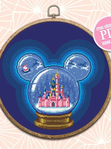 Christmas glass ball cross stitch pattern download PDF Fairy castle cross stitch chart, Christmas mouse pattern PDF Christmas ornaments #N92 $4.80