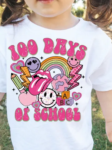 Happy 100 Days Of School PNG, Groovy Smile 100th day, Trendy Teacher png, PNG Download, Girl Shirt, Png Download, School Sublimation $3.90