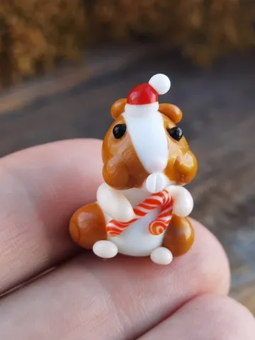 Hamster figurine Rat gifts Pet mouse Hamster toy Glass hamster art Guinea pig miniature Dollhouse miniature Miniature animals Blown glass $17.19