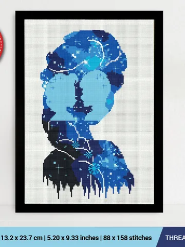 Silhouette Elsa Frozen Cross stitch pattern | Embroidery Pattern | Instant Download | Embroidery Designs $6.80