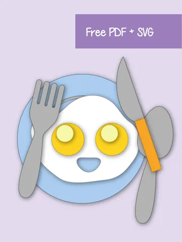 Felt Tableware with a fried egg - Sewing Pattern $0.00