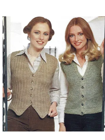 Waistcoat knitting pattern,women ladies set waistcoat vest pattern, sleeveless cardigan instant download $6.68