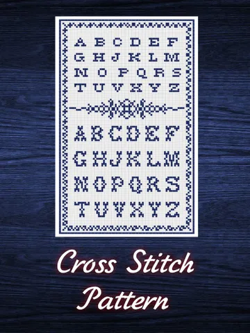 Vintage Cross Stitch Pattern Alphabet Counted Digital Download PDF $3.50