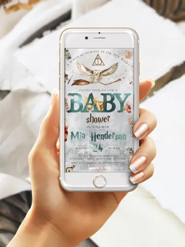 DIY Wizarding World Baby Shower iNVITATION; Magic School Baby Shower Template; School of Wizard Baby Shower invitation template; ms7 $11.62