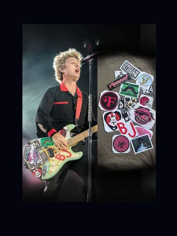 Billie Joe guitar stickers BJ 2023-2024 version Fernandes “Blue” Green Day decal