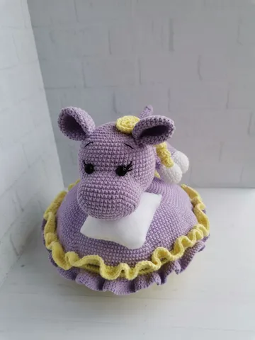 Crochet pattern pillow and crochet pattern hippo $4.50