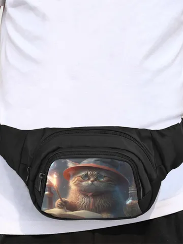 Wizard Cat Doing Magic Fanny Pack, Waist Bag $39.97