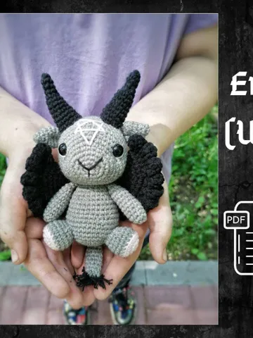 PDF CROCHET PATTERN Baphomet, occult toy, cute little goat, baby baphomet , baphomet amigurumi, cute baphomet, crochet baphomet, tutorial $10.50