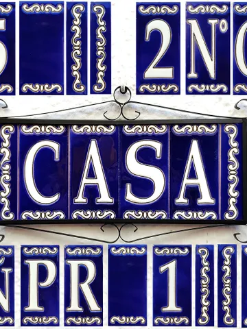Ceramic letters and numbers 11cm (4.3") for the wall - Hand-glazed in Spain - "AZUL-FONDO" models - Ceramic letters number - $40.00