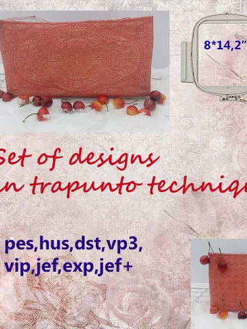 Trapunto box set Machine Embroidery Design $12.00