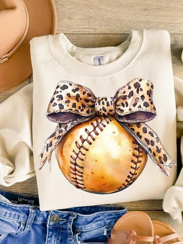 Leopard Retro Softball Bow Png, Coquette Bow Softball Png, Softball mom png, Softball Season Png, Coquette Softball Png Shirt Design $3.34