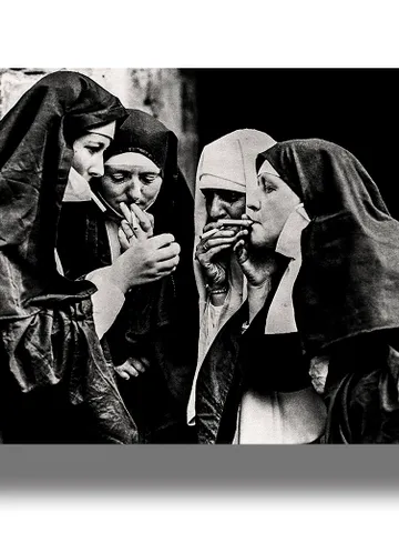 Funny vintage photo with smoking nuns. $21.00