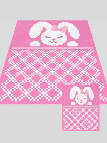 Crochet C2C Sleeping Bunny graphgan blanket pattern $5.00