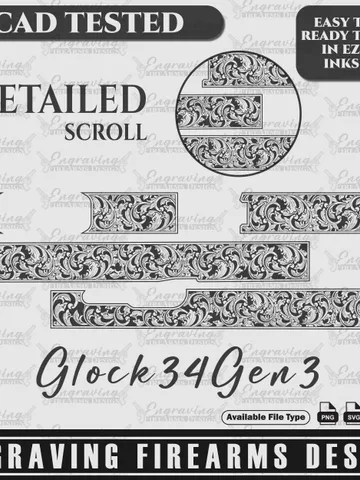 Engraving Firearms Design Glock34 Gen3 Scroll Design $59.99