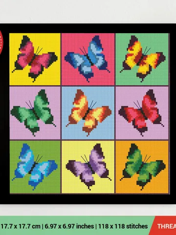 Butterfly Andy Warhol Cross stitch pattern | Embroidery Pattern | Instant Download | Embroidery Designs $5.94