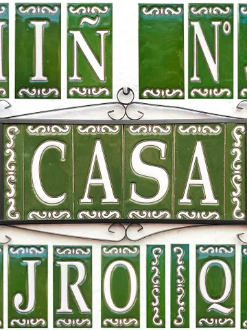 Ceramic letters and numbers 11cm (4.3") for the wall - Hand-glazed in Spain - "VERDE-Fondo" models - Ceramic letters number - $40.00