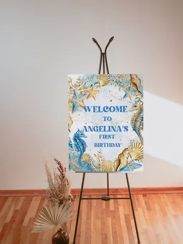 Editable Welcome banner ONEder the Sea First Birthday party banner; Under the Sea Party; Ocean Party Birthday Template Instant Download; SE1 $11.62