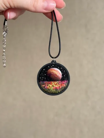 Art pendant, miniature landscape painting $125.00