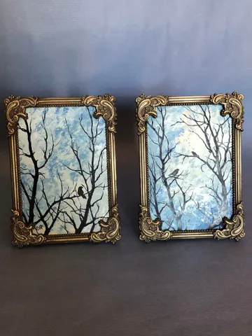 Mystic Oil Painting Framed Antique Metal Frame $97.16