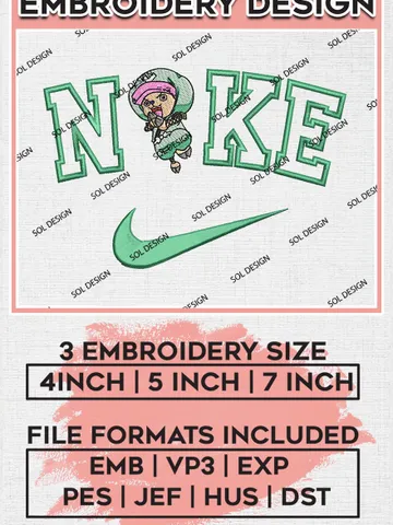 Nike Chopper Embroidery Designs, Chopper Embroidery Files, One Piece Nike Machine Embroidery Pattern, Digital Download EMB_ANIME_151